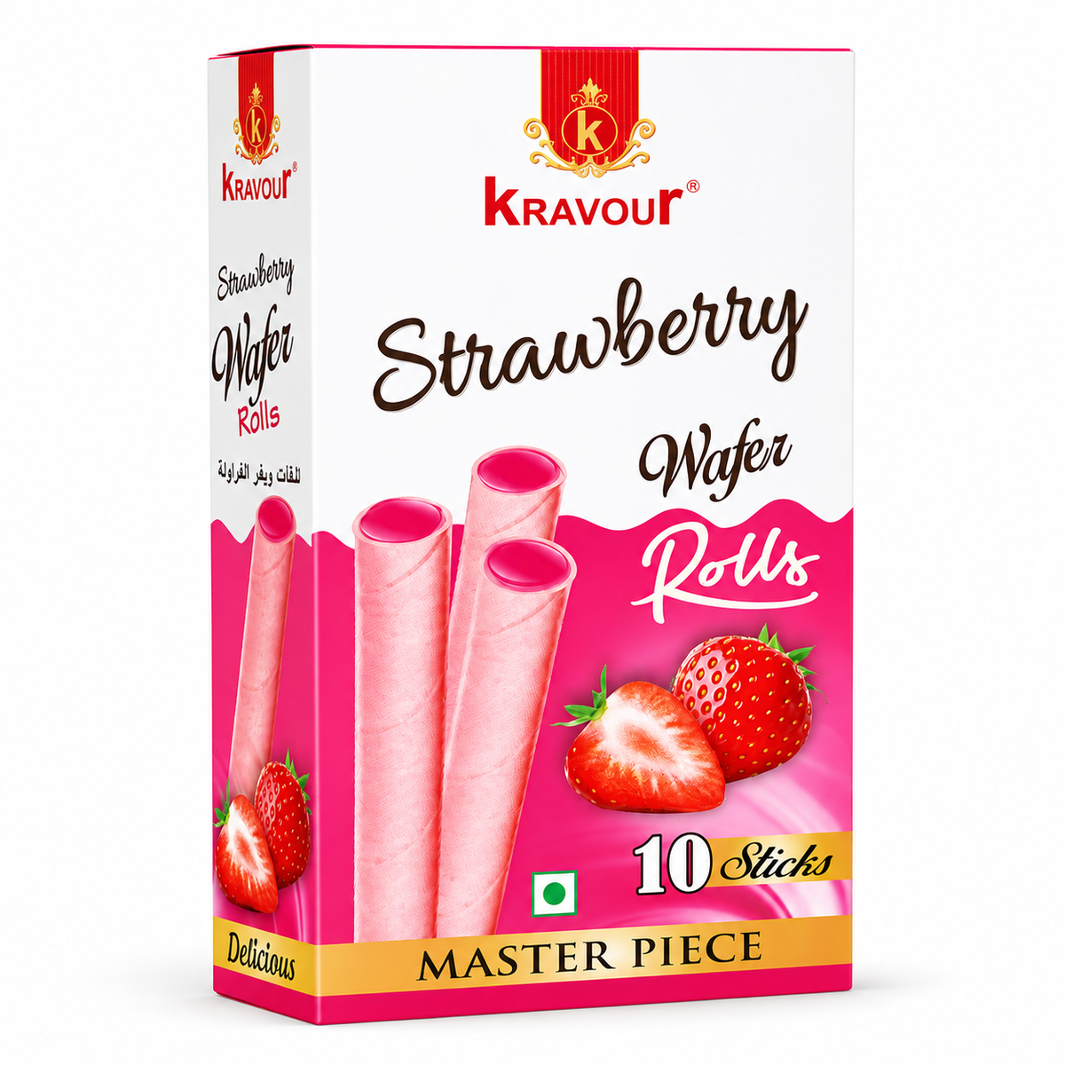 Kravour Wafer Rolls Strawberry Flavour 100g MRP 199