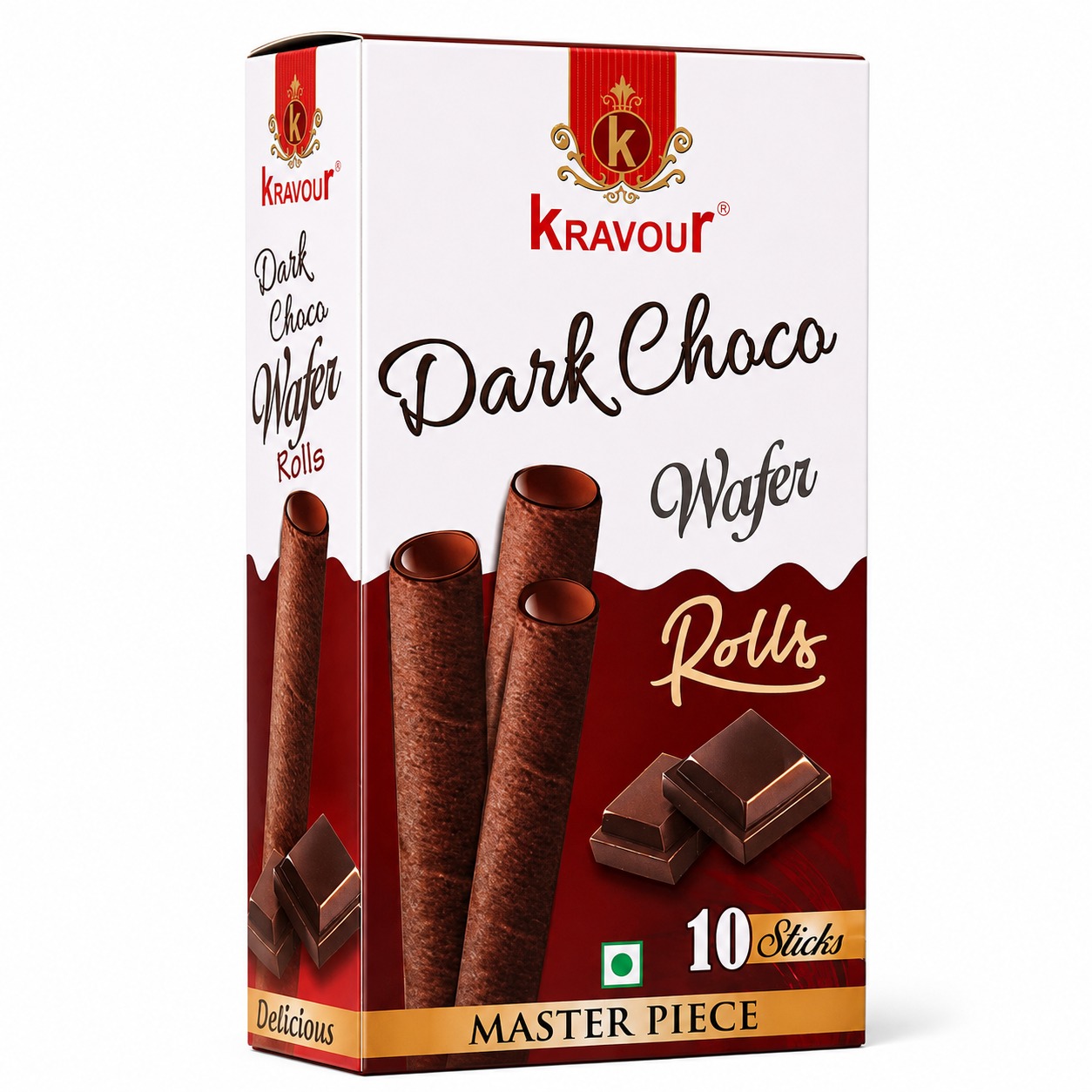 Kravour Wafer Rolls Dark Choco Flavour 100g MRP 199
