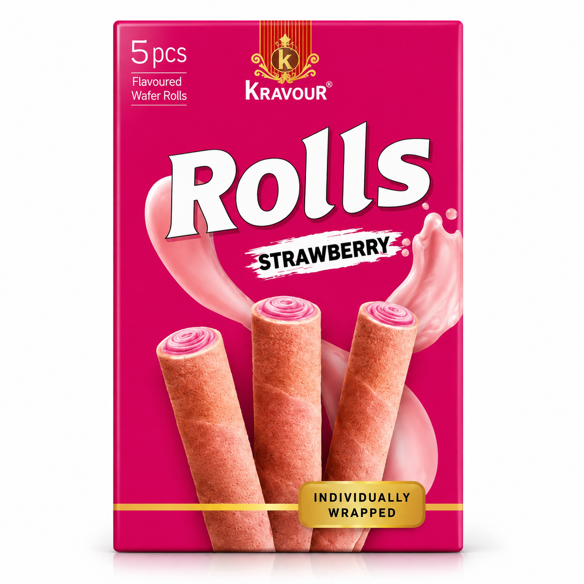 Kravour Wafer Rolls Strawberry Flavor 50g MRP 99