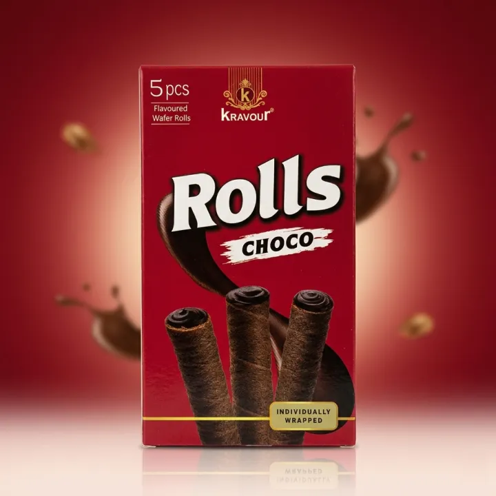 Kravour Wafer Rolls Choco Flavour 50g MRP 99