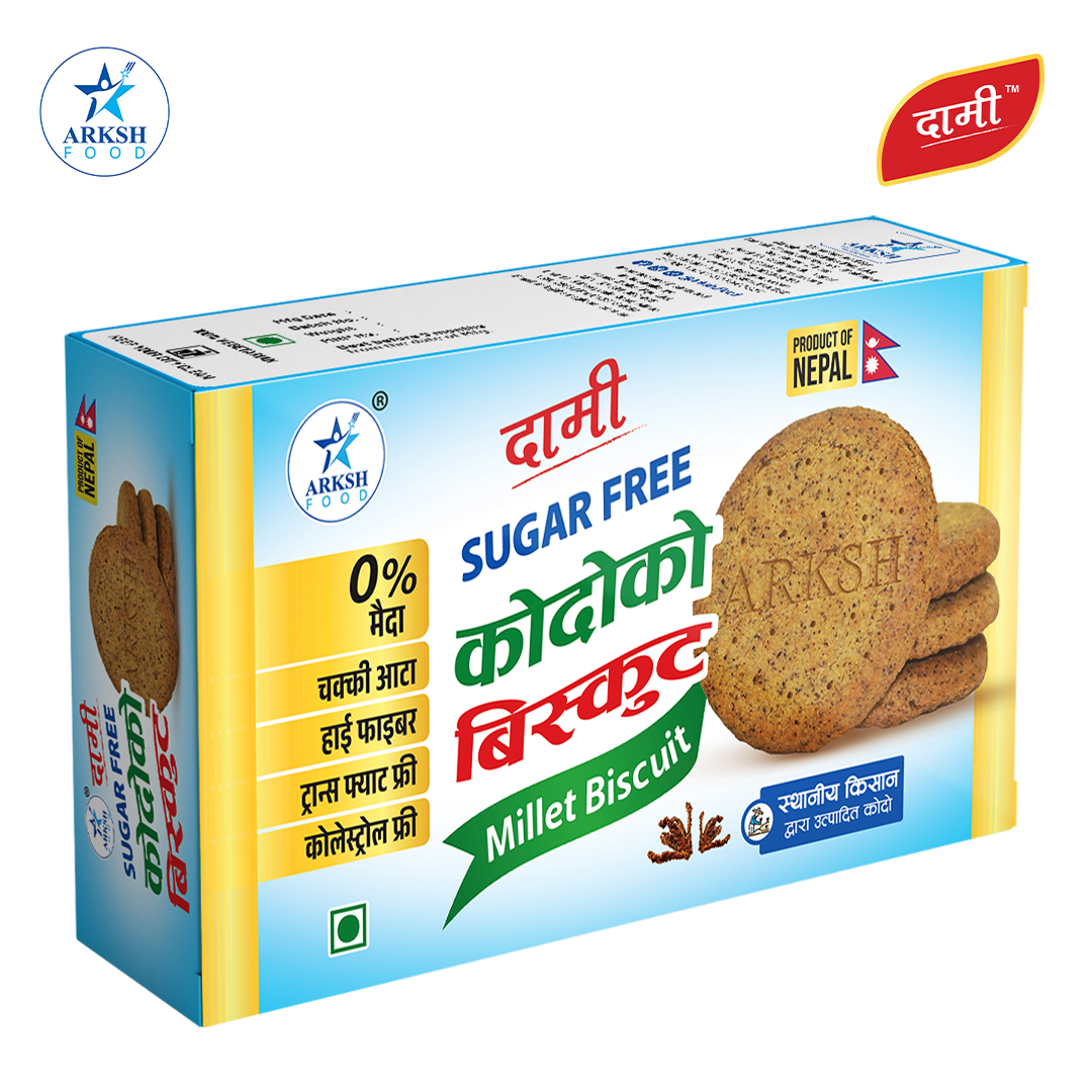 Arksh Food Dami Kodo/Millet Biscuit Family Pack (Sugar Free) 200gm MRP 150