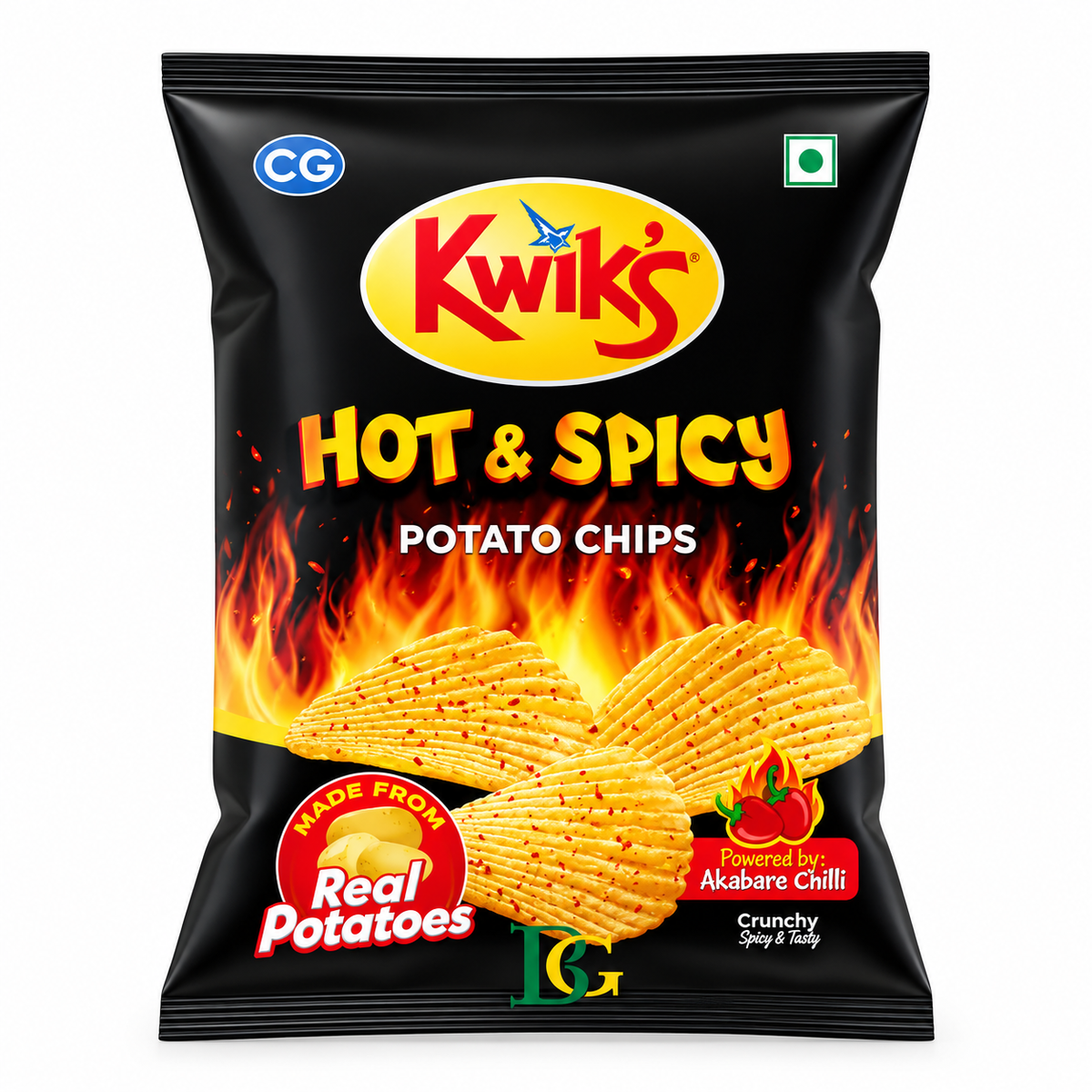 Kwiks Potato Hot & Spicy Chips 41g MRP 50