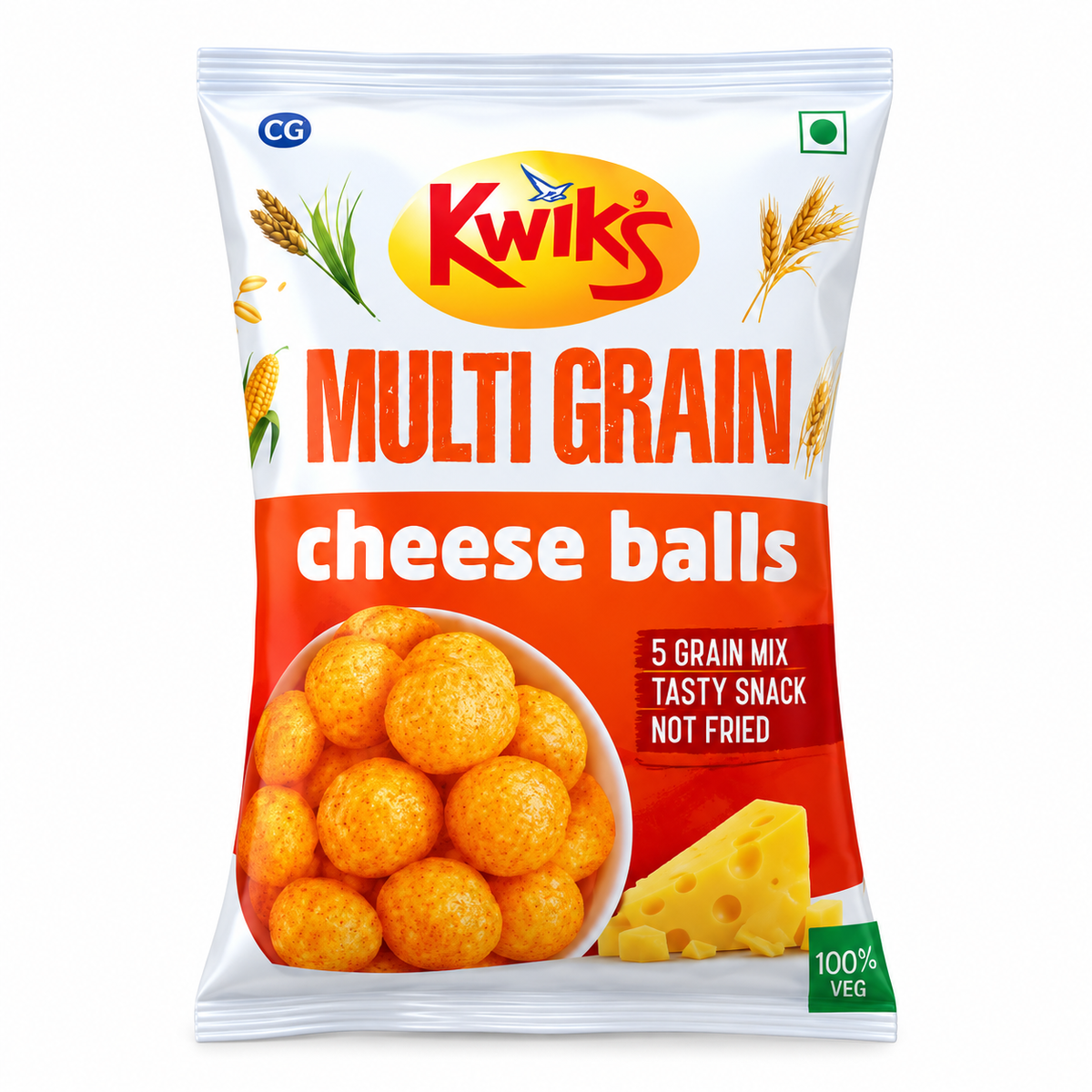 Kwiks Multigrain Cheese Balls 55g MRP 60