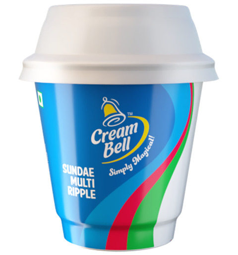 Cream Bell Sundae Multi Ripple Ice Cream Cup 140ml MRP 150