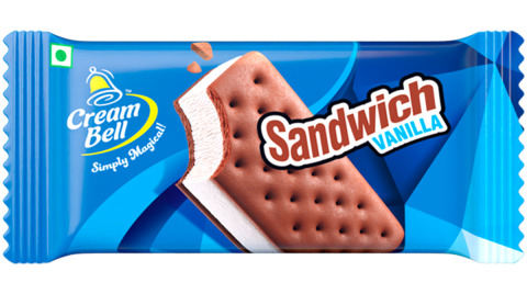 Cream Bell Sandwich Vanilla Ice Cream Sticks 80ml MRP 100