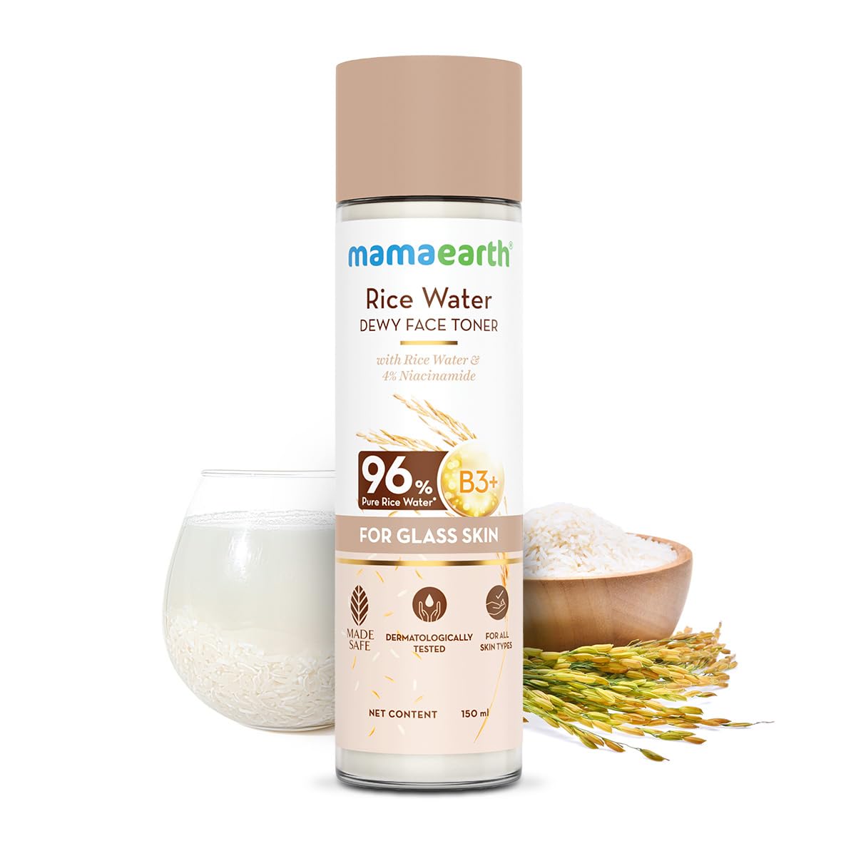 Mamaearth Rice Water Dewy Face Toner with Rice Water & 4% Niacinamide for Glass Skin 150ml MRP 685