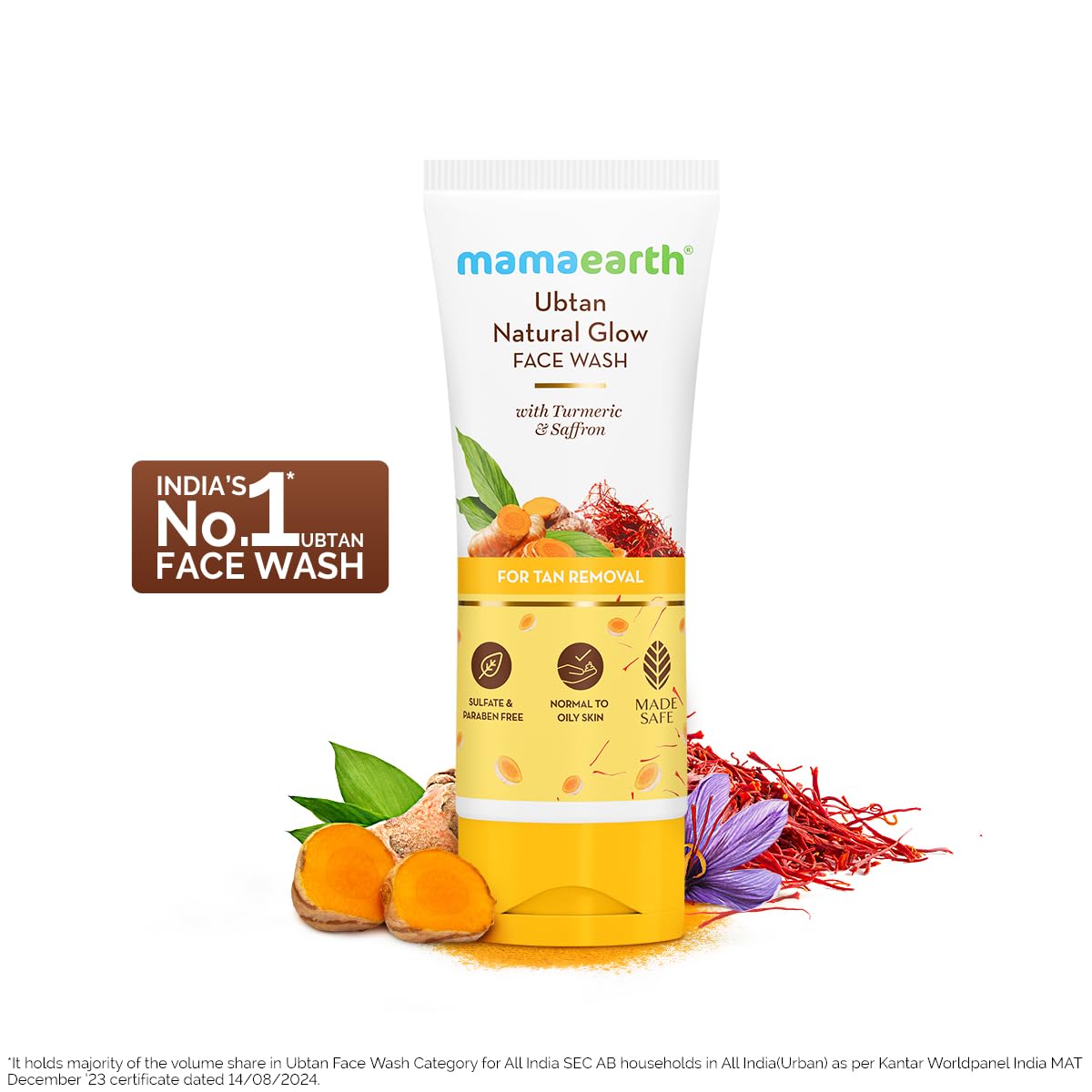 Mamaearth Ubtan Natural Glow Face Wash with Turmeric & Saffron 100ml MRP 430