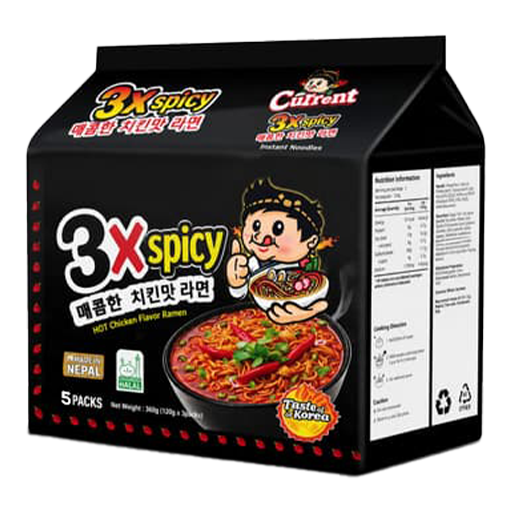 Current 3X Spicy Noodles (100g x Pack of 5) MRP 250
