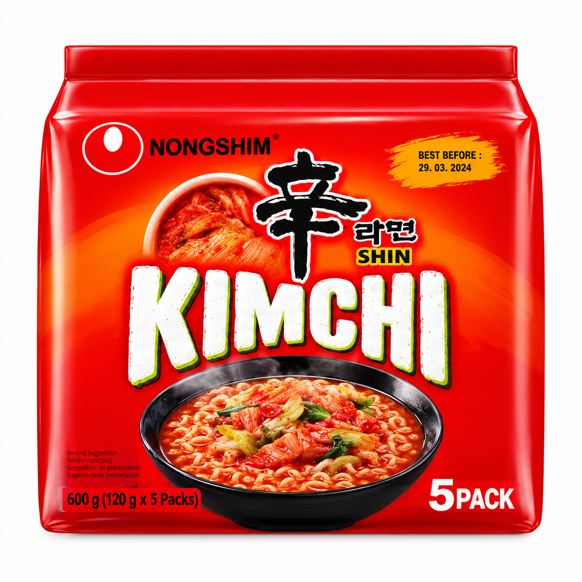 Nongshim Kimchi Ramyun (120g x Pack of 5) MRP 990