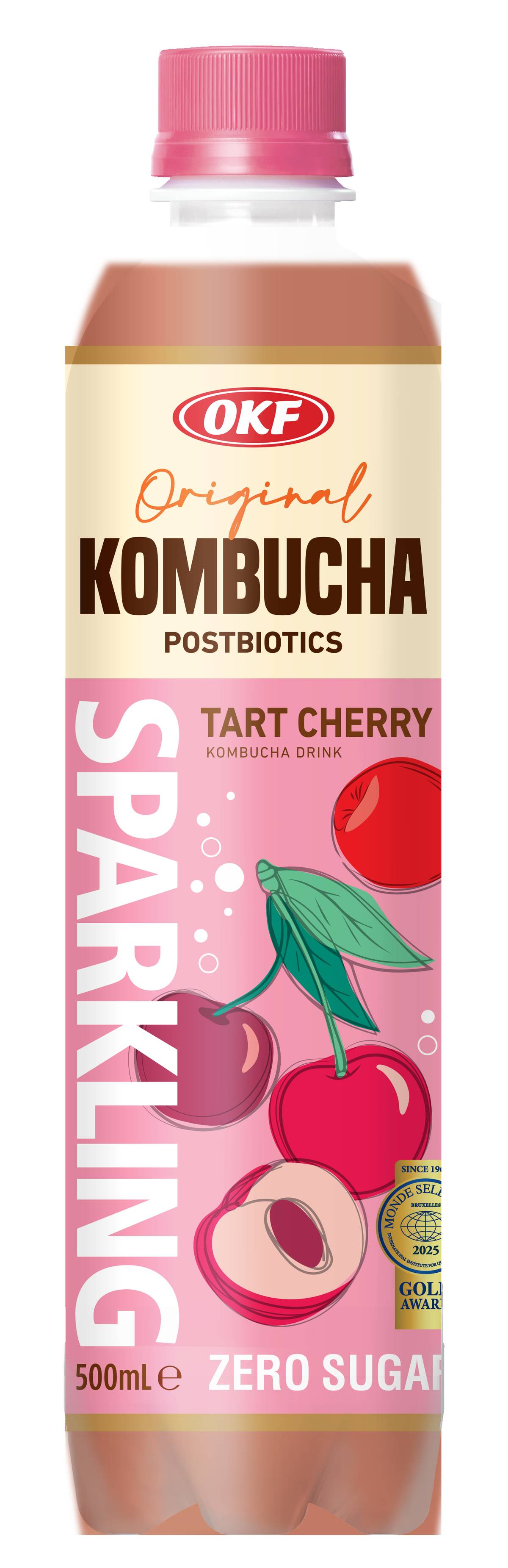 OKF Kombucha Sparkling Tart cherry Flavor Drink With Zero Sugar 500ml MRP 350