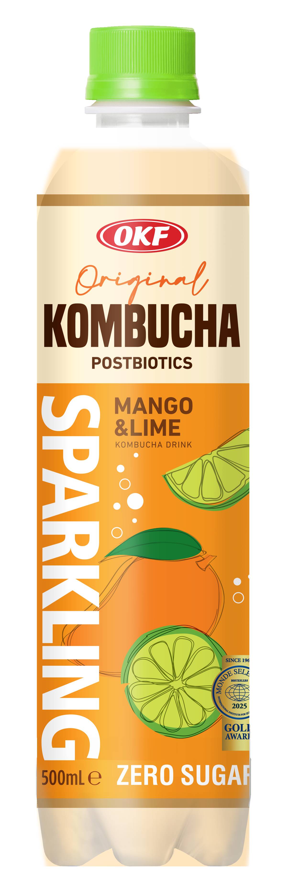 OKF Kombucha Sparkling Mango & Lime Drink With Zero Sugar 500ml MRP 350