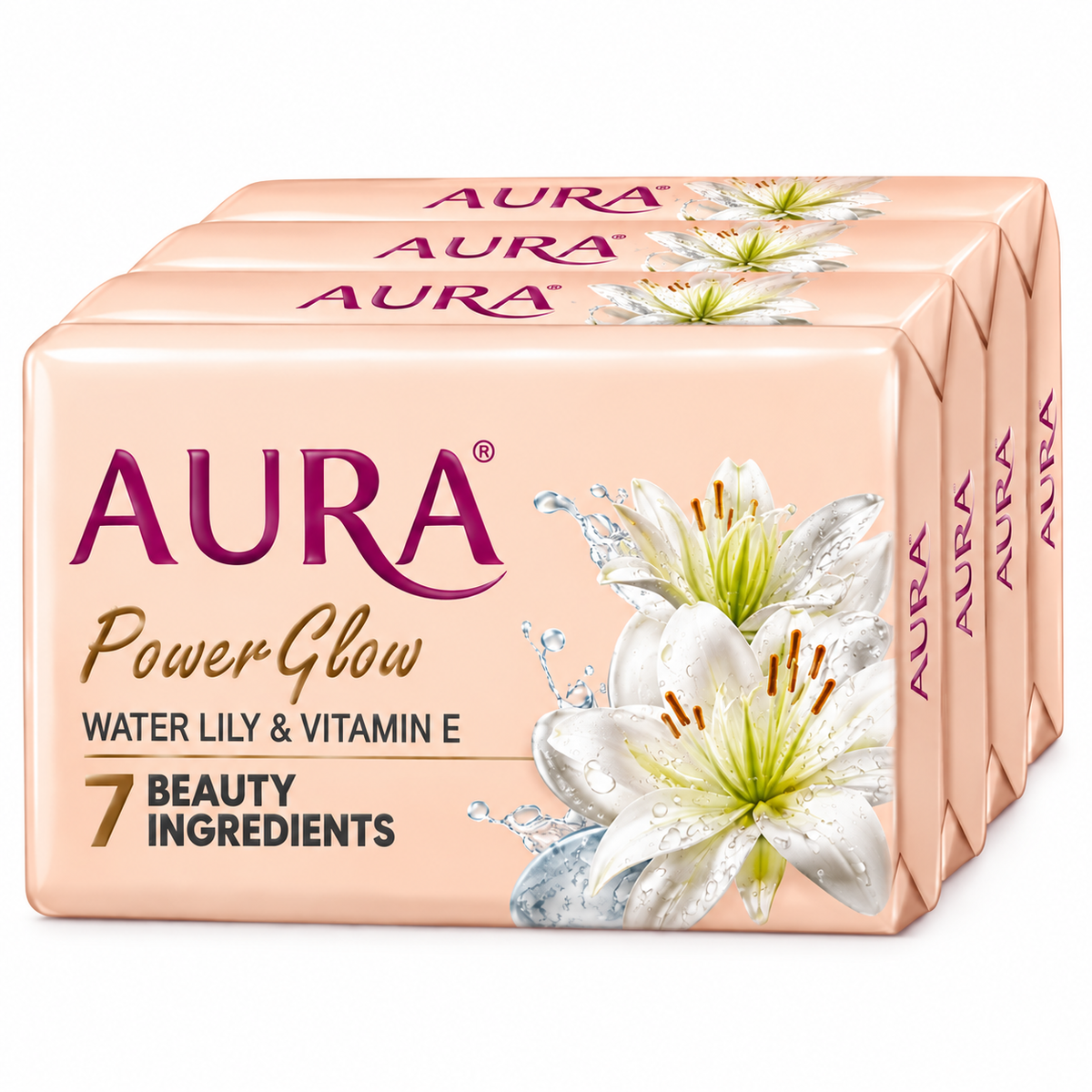 Aura Power Glow Bathing Soap (100g x Pack of 4) MRP 200