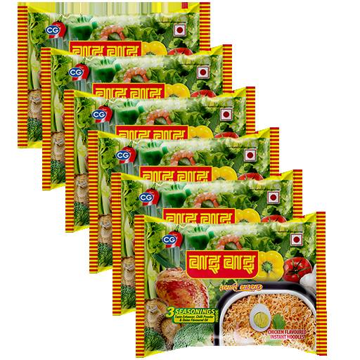 Wai Wai Chicken Noodles (60g *Pack of 6) MRP 120