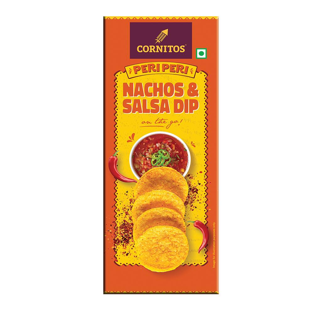Cornitos Peri Peri Nachos & Salsa Dip 70g  MRP 190