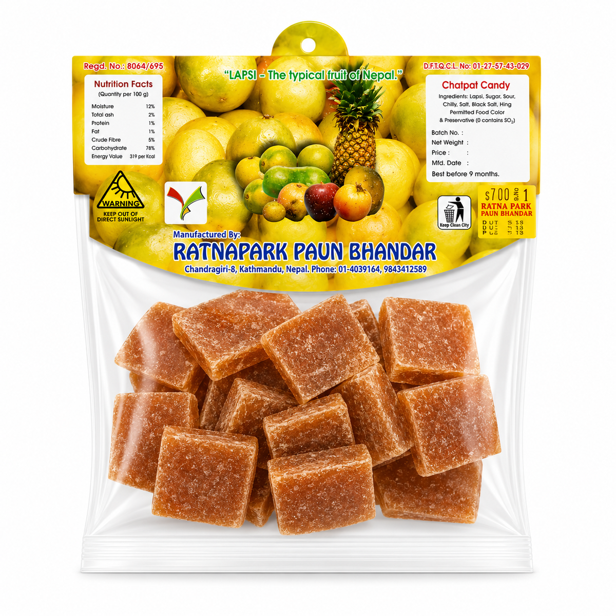 Ratnapark chatpat Candy Paun 70g MRP 100