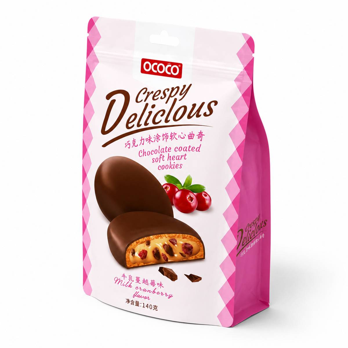 Ococo Crispy Delicious Milk Cranberry Candies 140g MRP 365