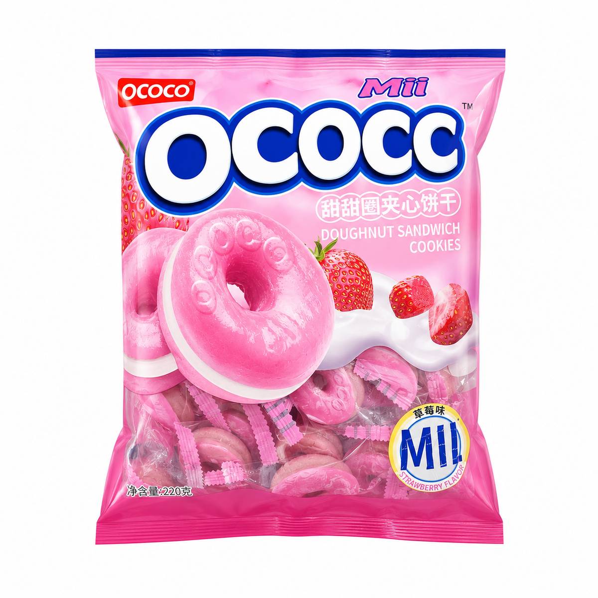 Ococo Donut Cookies Strawberry Flavor 280g MRP 435
