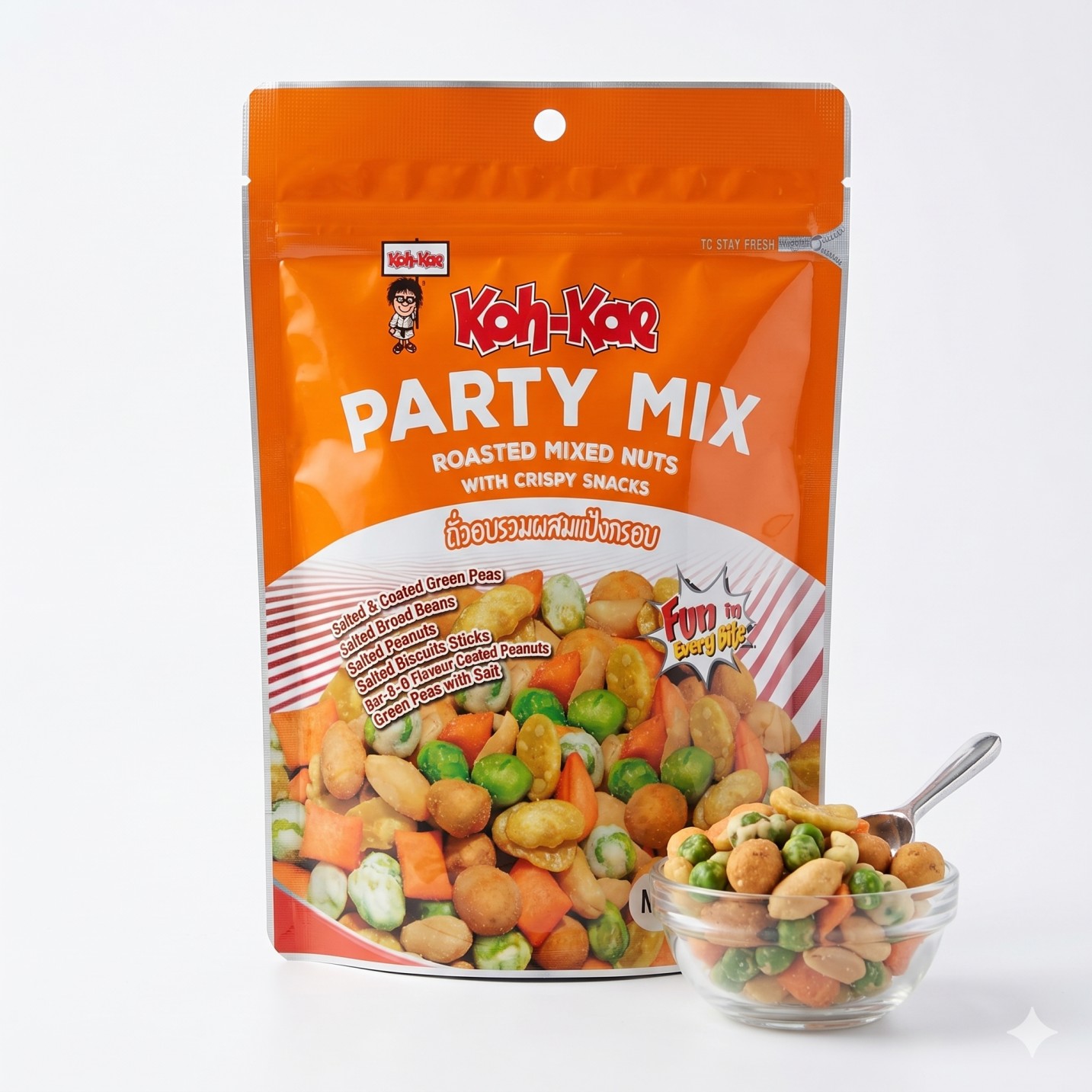 Koh-Kae Party Mix Roasted Mixed Nuts With Crispy Snacks 160g MRP 350