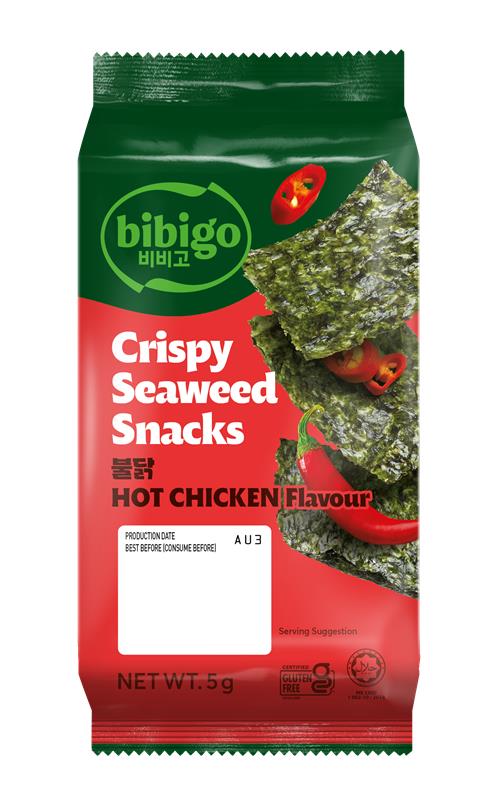 Bibigo Crispy Seaweed Snacks Hot Chicken Flavour 15g MRP 428