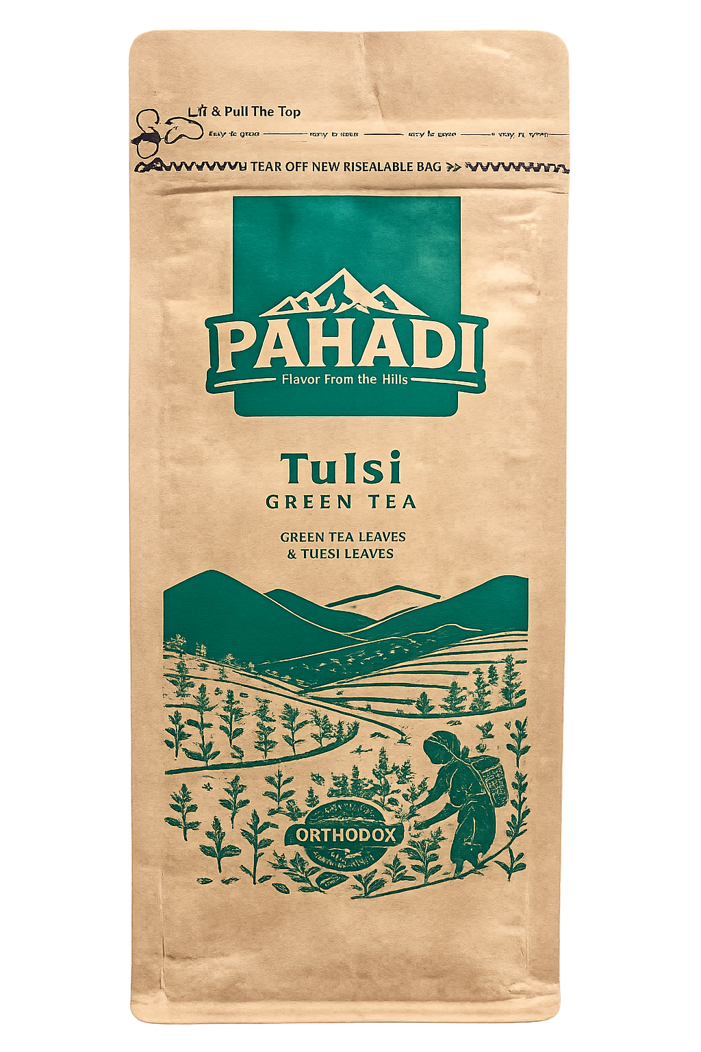 Pahadi Tulsi Green Tea Pyramid Bag 2g x 25pcs MRP 225