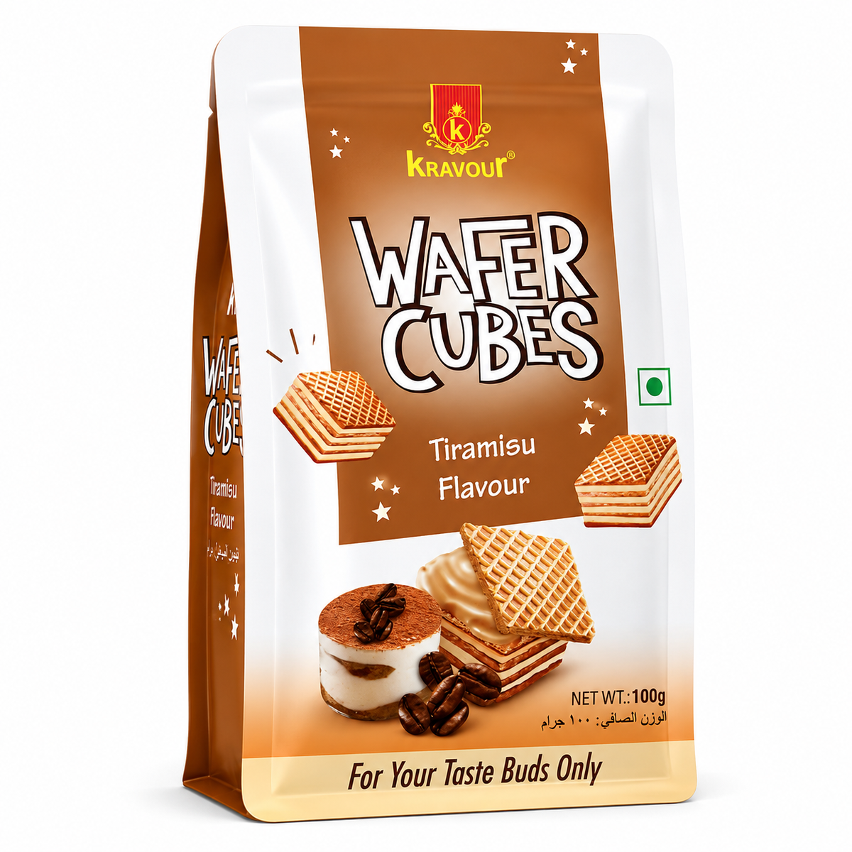 Kravour Wafer Cubes Tiramisu Flavor 100g MRP 210