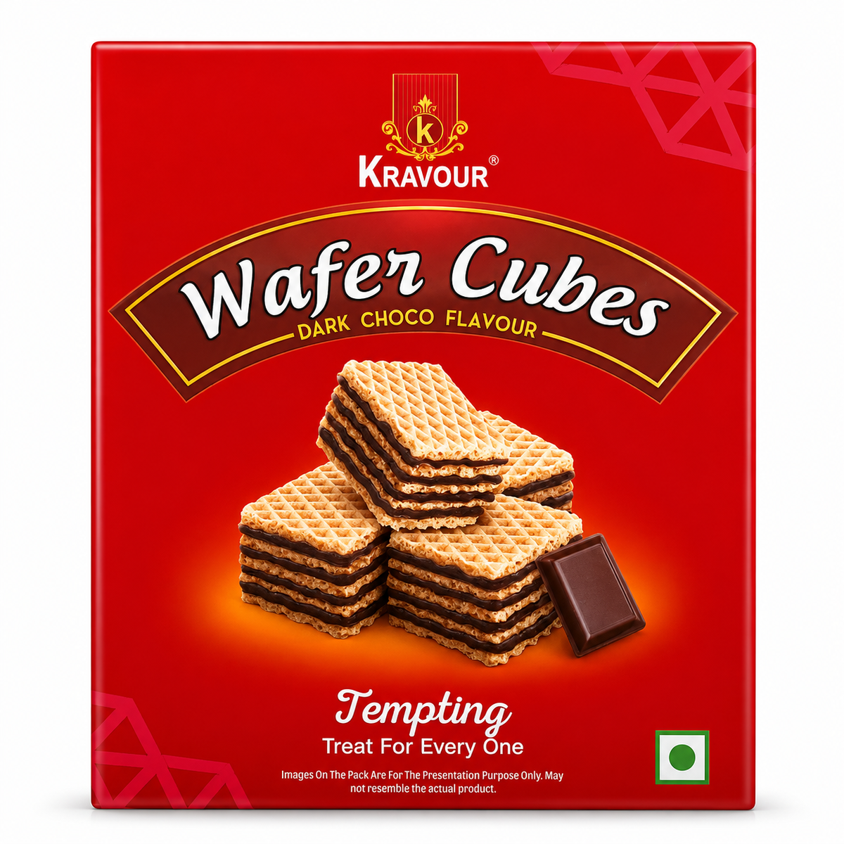 Kravour Wafer Cubes Dark Choco Flavor 100g MRP 210
