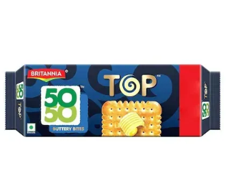 Britannia 50-50 Top Buttery Bites 200 gm Biscuits MRP 60
