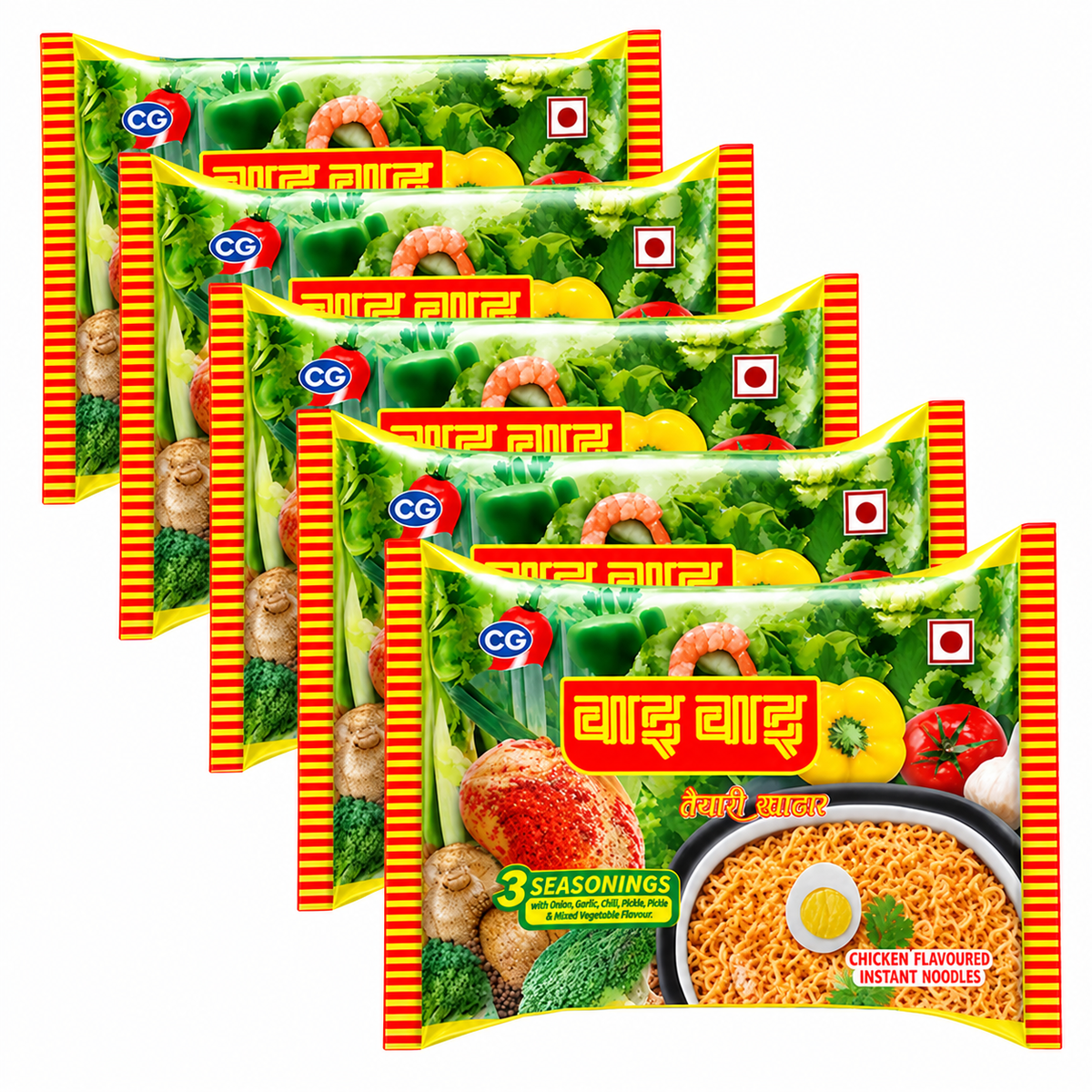 Wai Wai Chicken Noodles (60g x Pack of 5) MRP 100