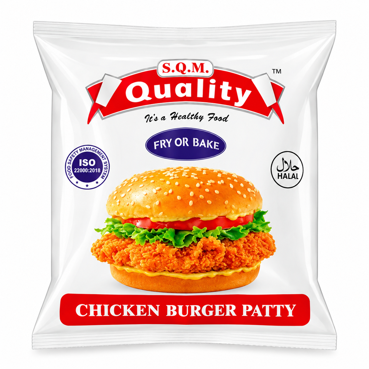 S.Q.M Quality Frozen Chicken Burger Patty 1000g MRP 980