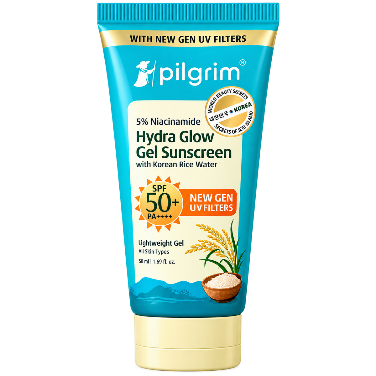 Pilgrim 5% Niacinamide Hydra Glow Gel Sunscreen SPF 50+ PA++++ 50ml MRP 792