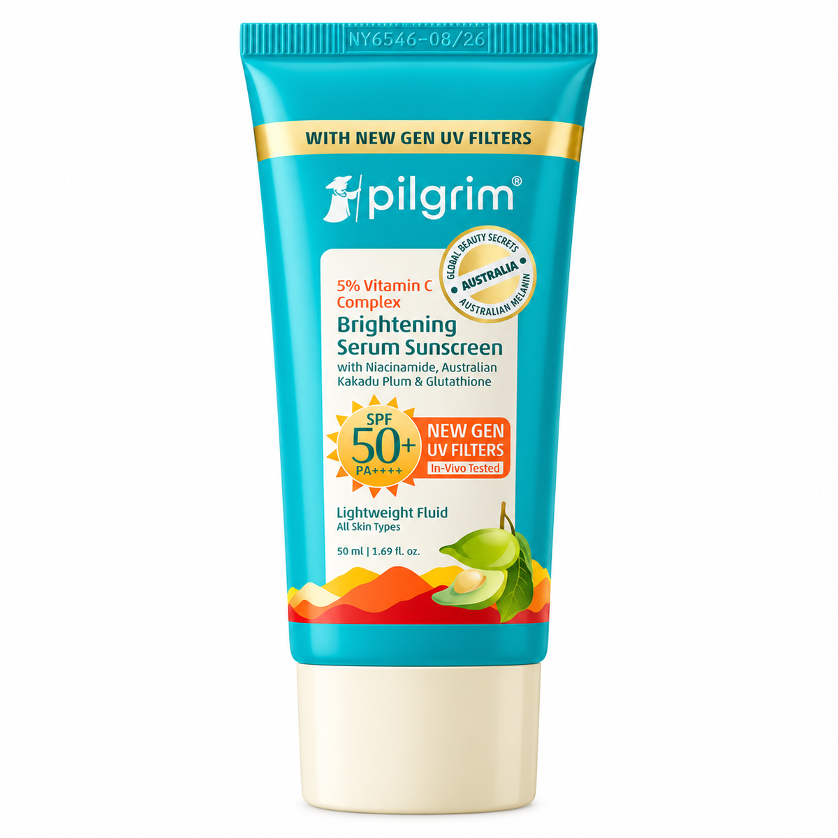 Pilgrim 5% Vitamin C Complex Brightening Serum Sunscreen SPF 50+ PA++++ 50ml MRP 792