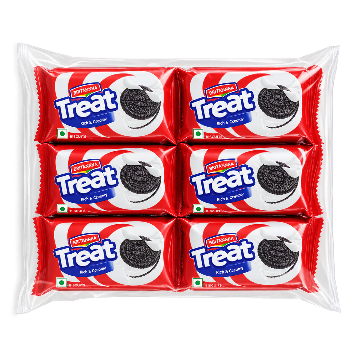 Britannia Treat Kool Vanilla Biscuits (50g x Pack of 6) MRP 150