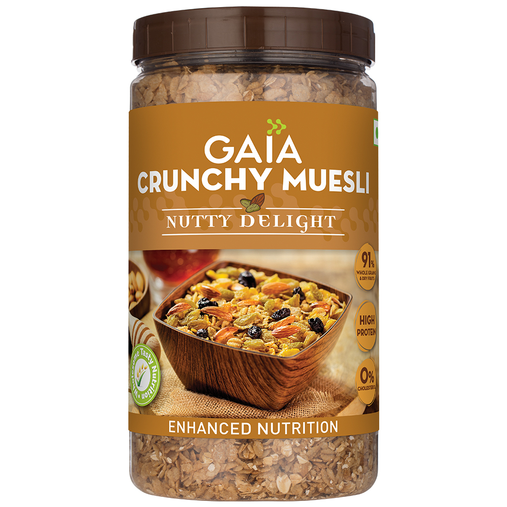 Gaia Crunchy Nutty Delight Muesli 1000g MRP 1250