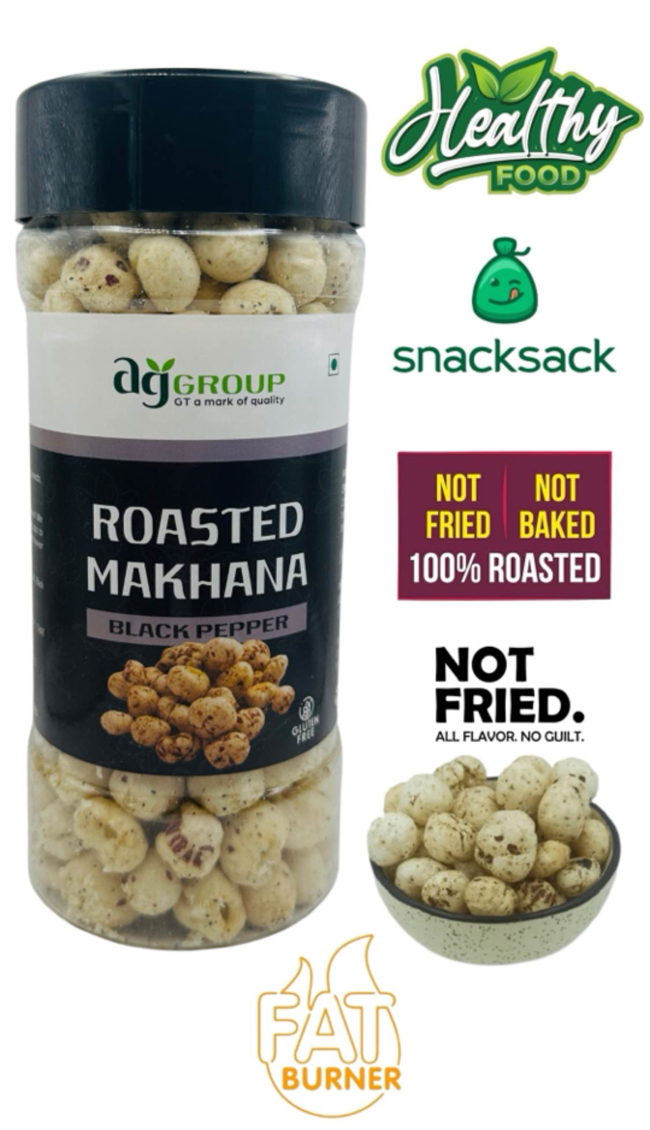 Makhana Fox Nuts Roasted Black Pepper Flavor MRP 325