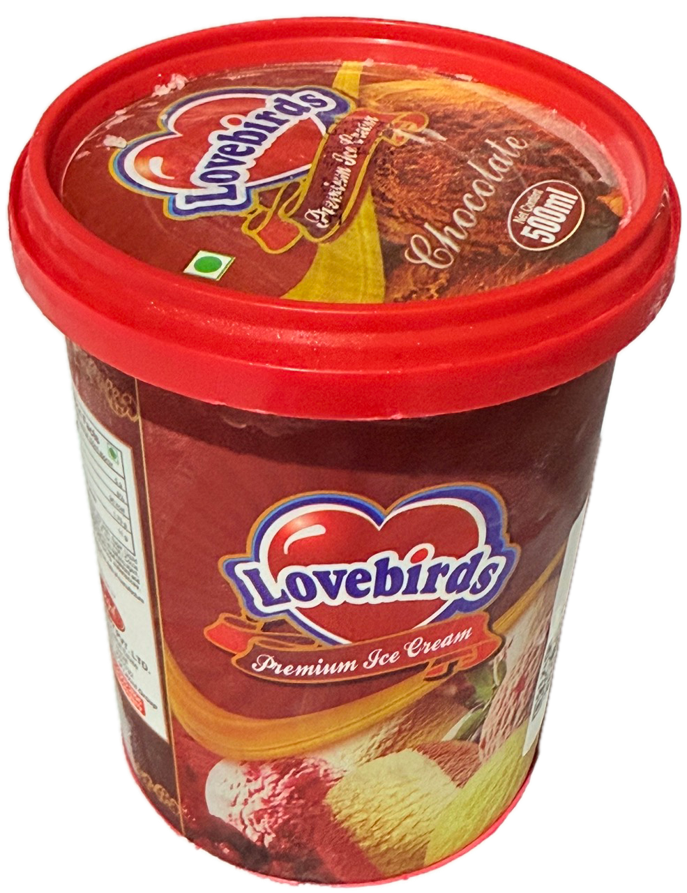 Lovebirds Chocolate Icecream Tub 500 mL MRP 250