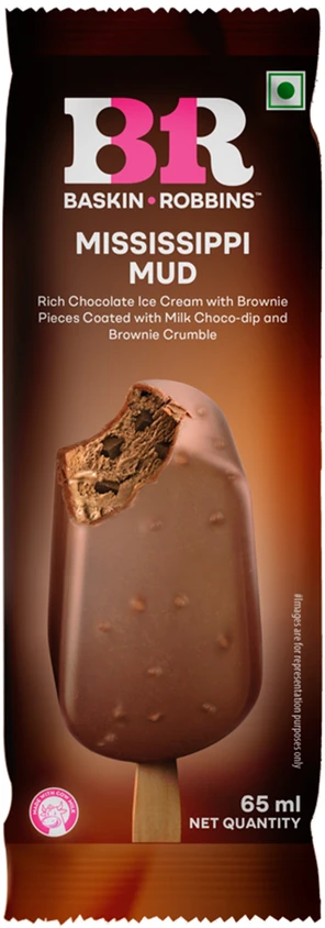 Baskin & Robin Candy Bar Mississippi Mud Sticks 65mL MRP 285