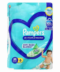 Pampers Diapers Baby Pants M 's 6pcs MRP159