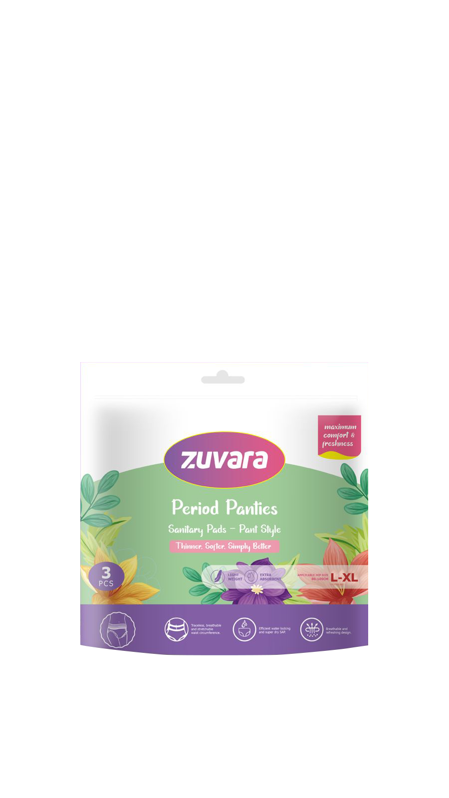 Zuvara Disposable Sanitary Period Panties - L-XL (3 Pcs)
