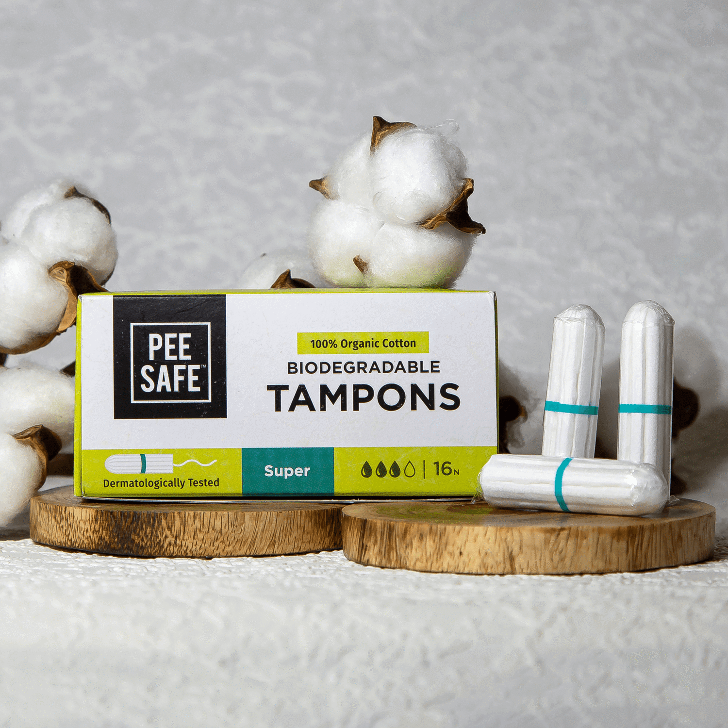 PeeSafe Organic Cotton - Super Tampons 16pcs MRP 559