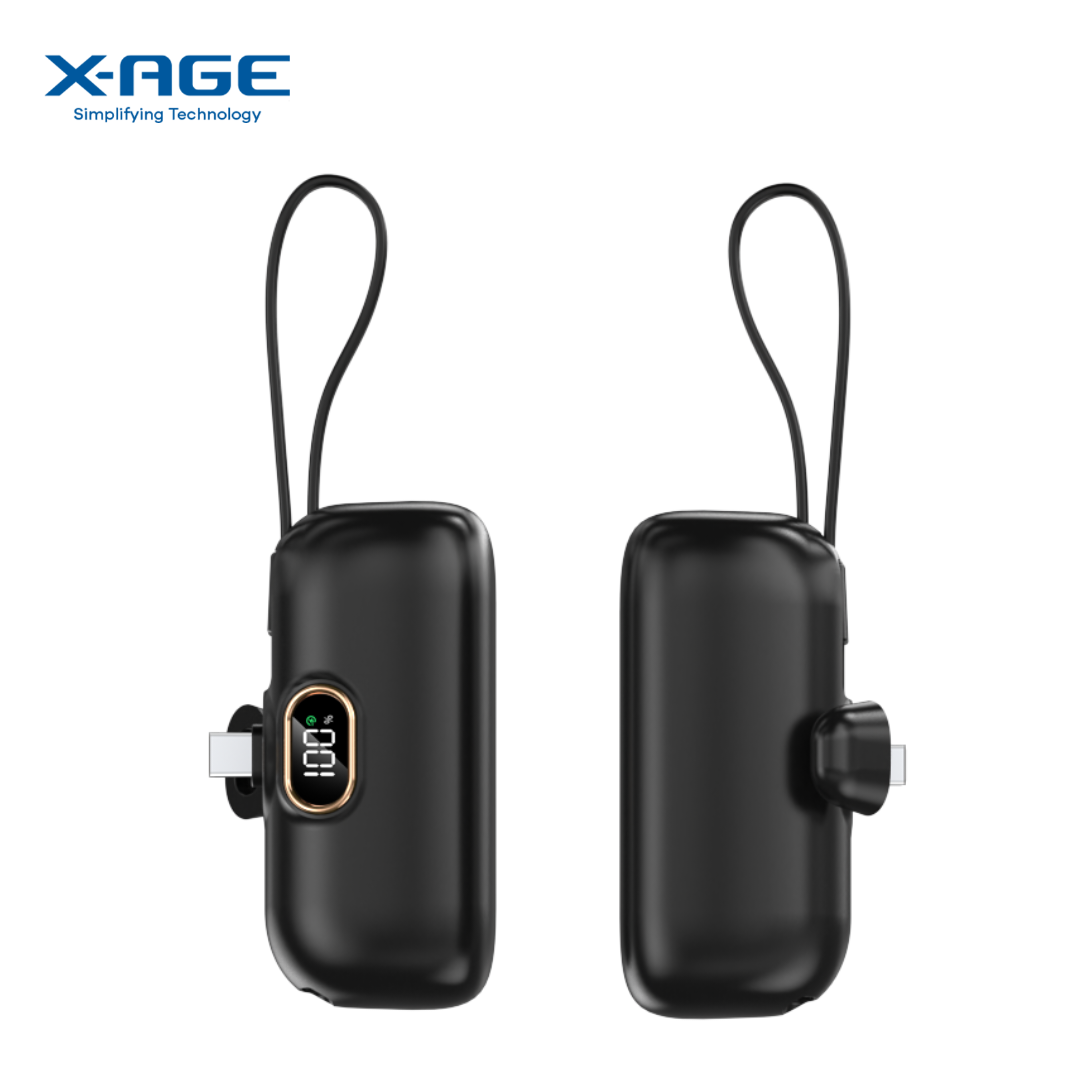 X-Age ConvE Capsule 5000(XPB10) Black Power Bank 1Pcs MRP 2500