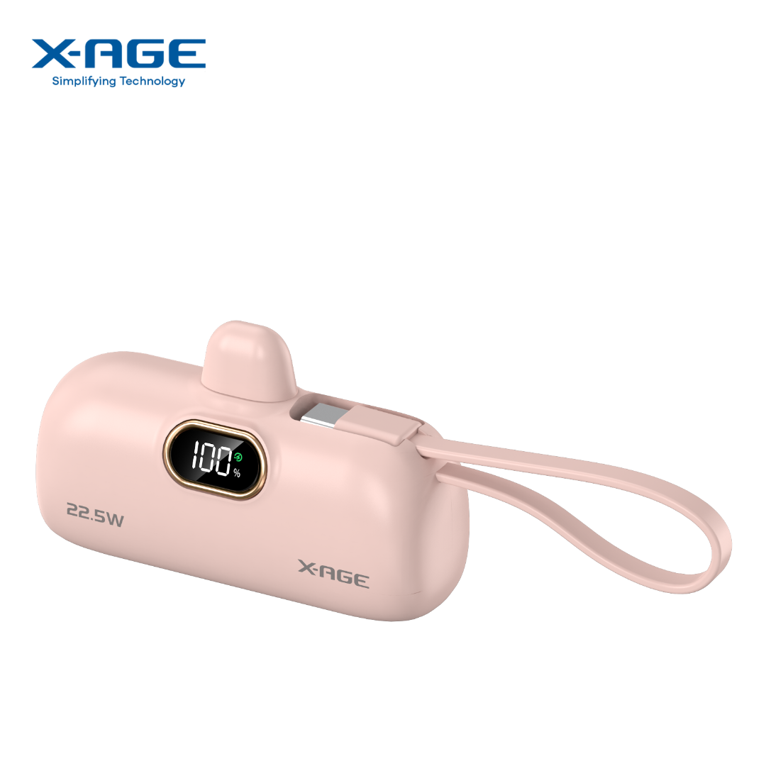X-Age ConvE Capsule 5000 (XPB10) Pink Power Bank 1Pcs MRP 2500