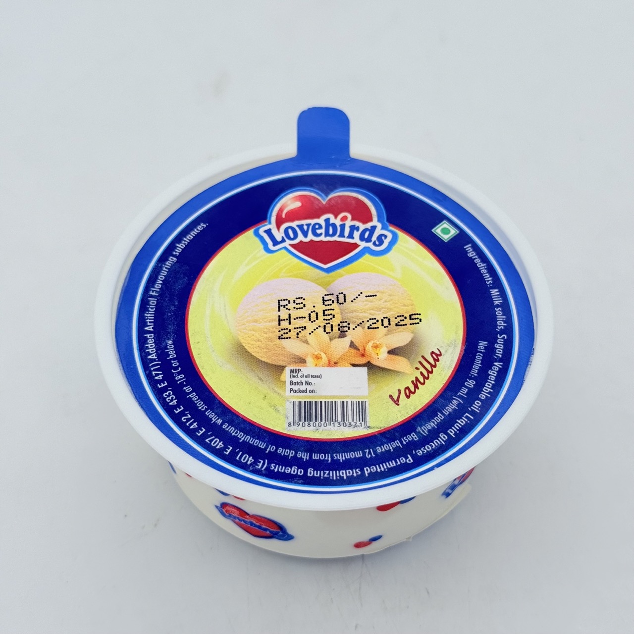 Lovebirds Vanilla Big Cup Icecream Tub MRP 60