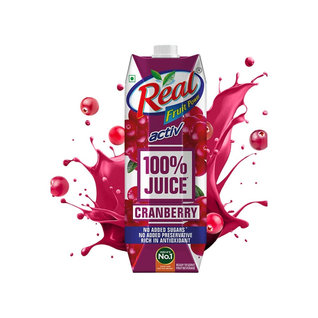Real Active Cranberry Fruit Juice 1L MRP 325