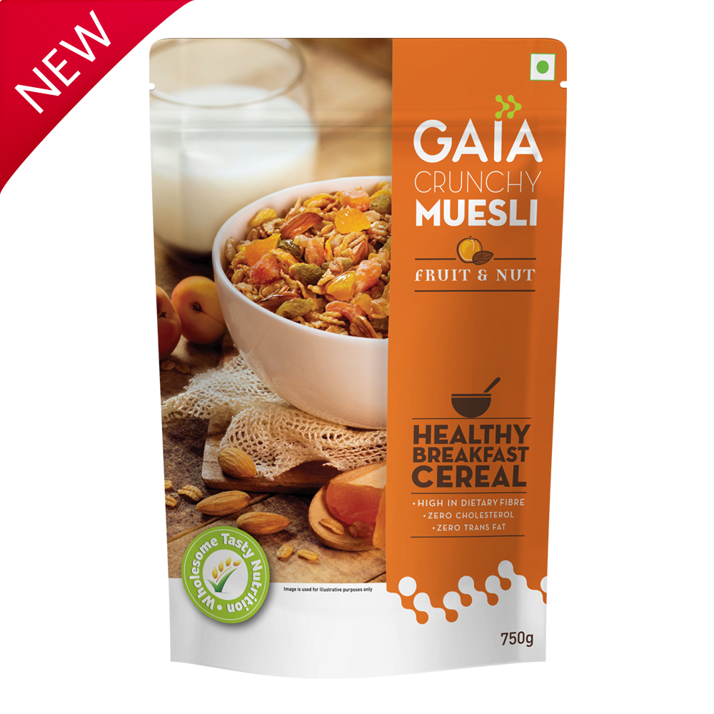 Gaia Crunchy Fruit & Nut Muesli 750g MRP 740