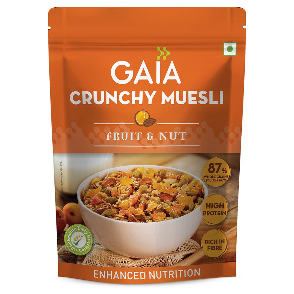 Gaia Crunchy Fruit and Nut Muesli 375g MRP 350