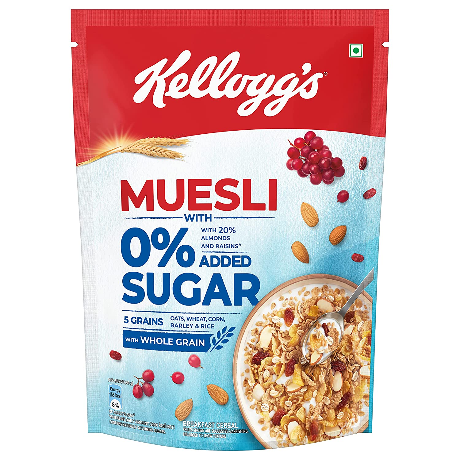 Kelloggs No Added Sugar Muesli 500g MRP 650