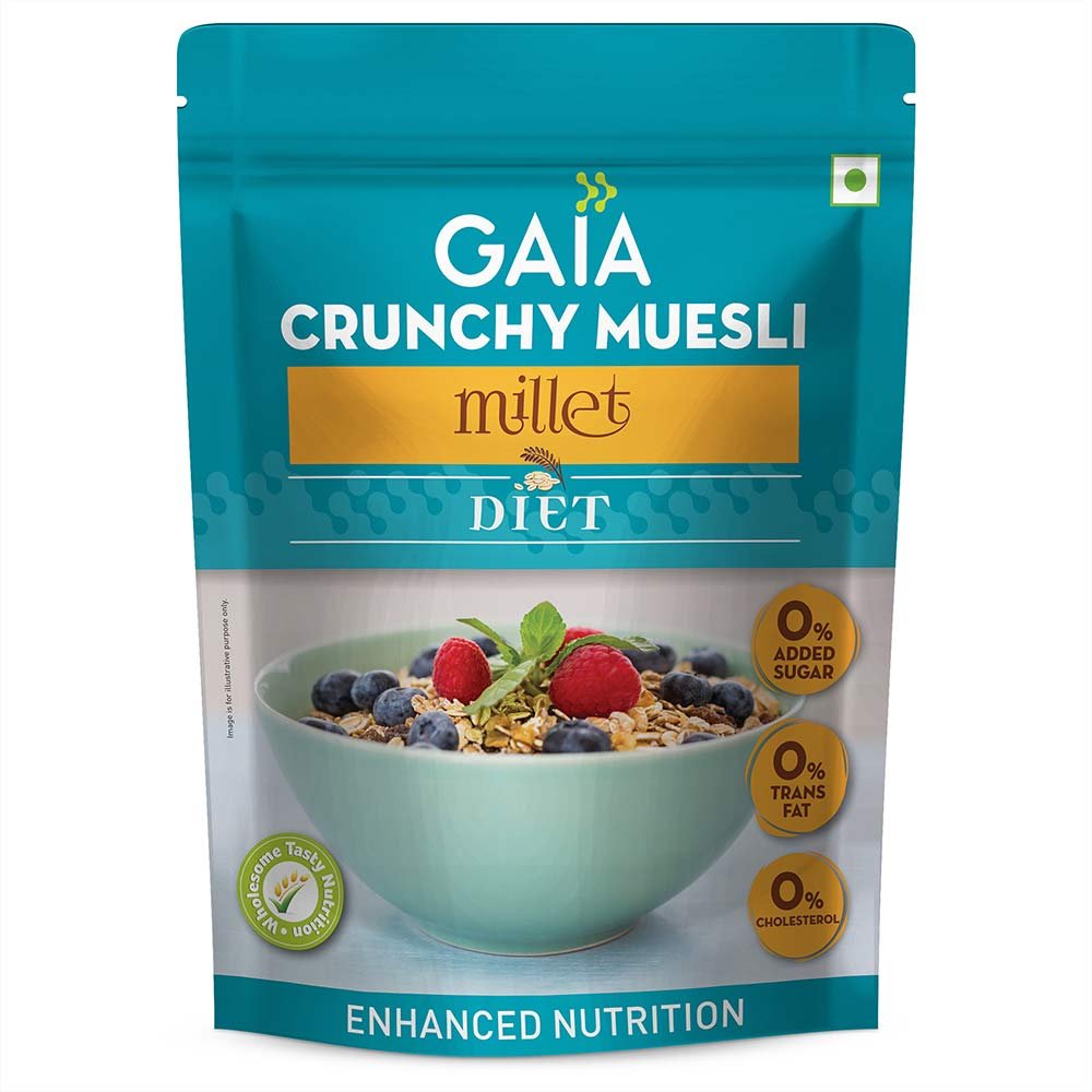 Gaia Crunchy Millet Diet Muesli 375g MRP 350