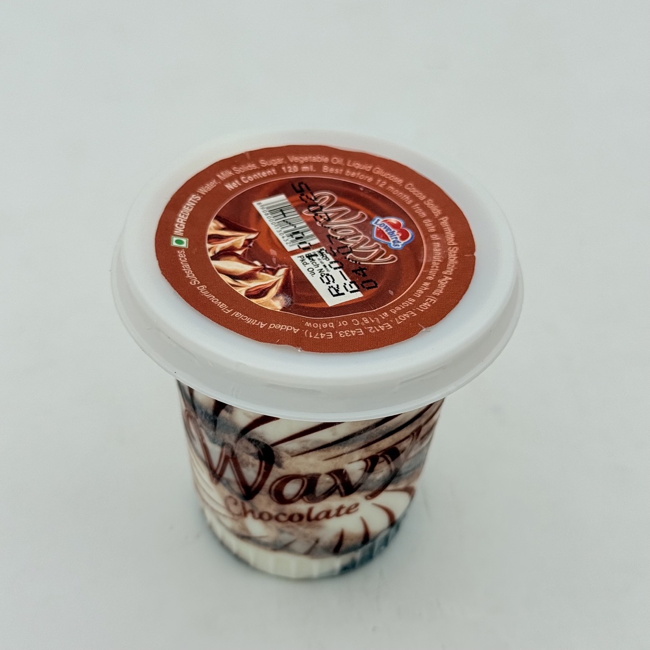 Lovebirds Wavy Chocolate Icecream Cup 120 mL MRP 100