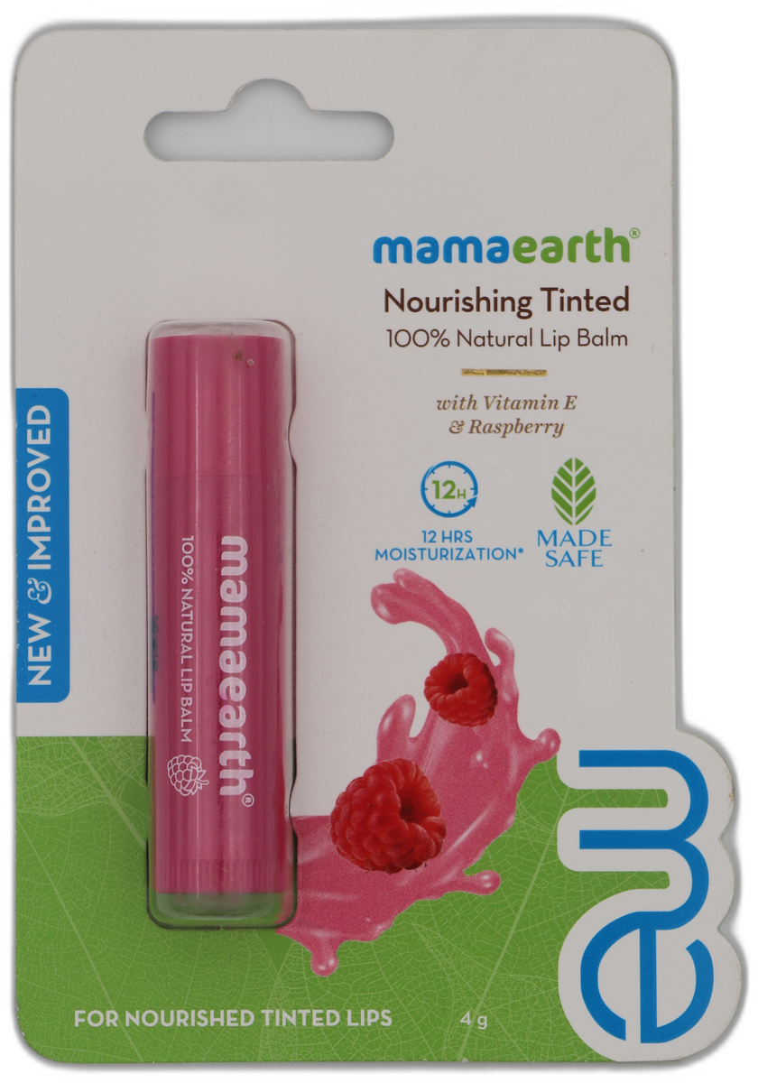 Mama Earth 100% Natural lip Balm Vitamin-E & Raspberry Lip Care  MRP 318
